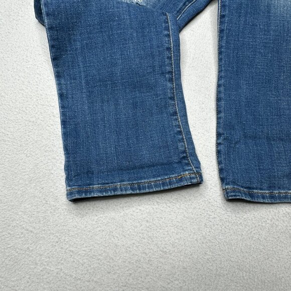 INC Denim Womens Straight Leg Curvy Fit Size 4 Blue Jeans Distressed - Picture 3 of 16